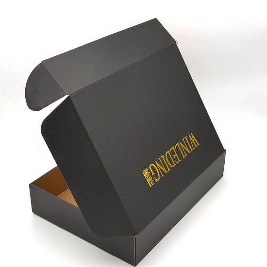Custom Luxury Logo Printed Flat Folding Paper Gift Box with Gold Foil Stamping Embossing Logo