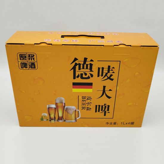Corrugated Beer Carton Box Recycled Foldable Wine Bottle Carrier Box