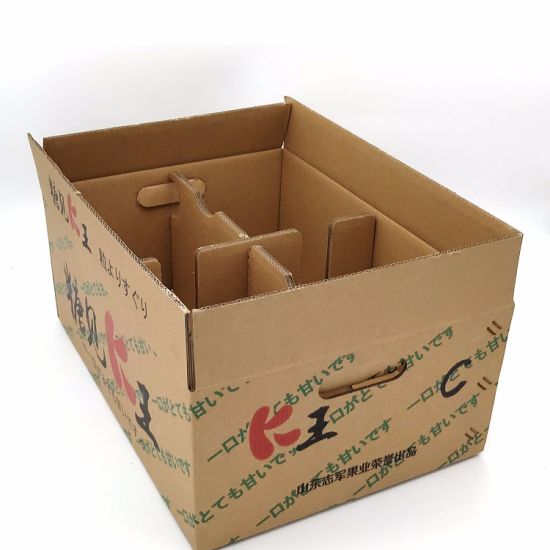Custom Logo Corrugated Cardboard Paper Pear Orange Apple Lemon Mango Banana Fruit Vegetable Packing Packaging Paper Box