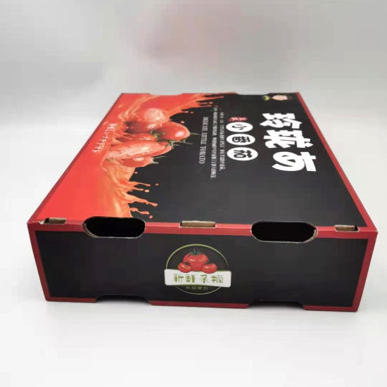 Full Color Printing Fruits Cardboard Corrugated Shipping Custom Apple Packaging Custom Mailer Box Black and Gold